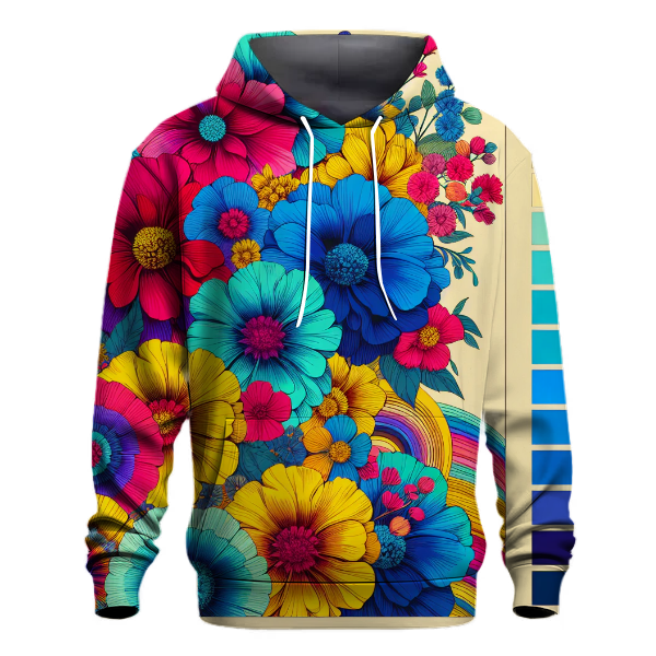 Funky 70s Floral Explosion Hoodie