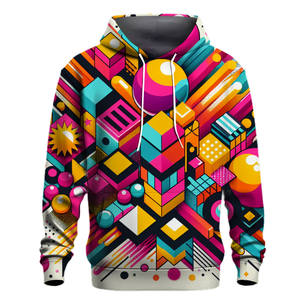 Bold Geometric 80s Hoodie