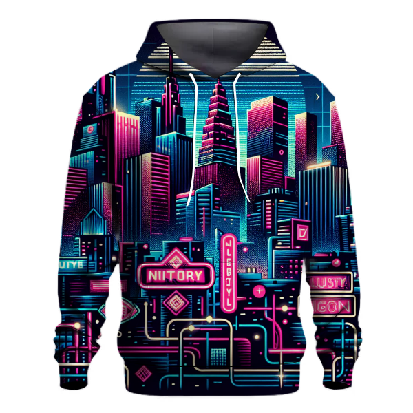 Neon Cityscape Vibes Hoodie