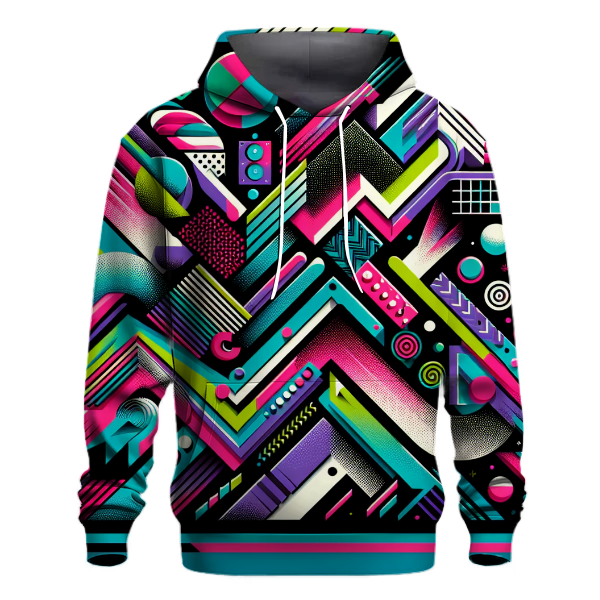 Dynamic 80s Patterns Hoodie