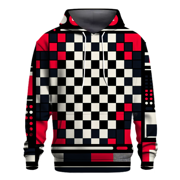 Retro Checkerboard Style Hoodie