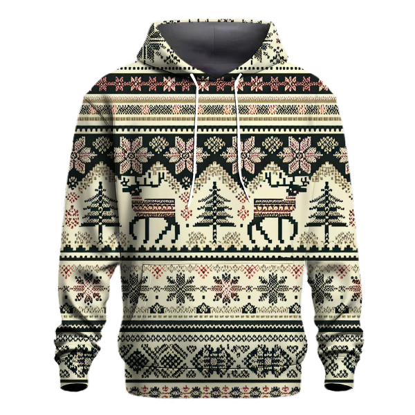Festive Nordic Knit Pattern Hoodie