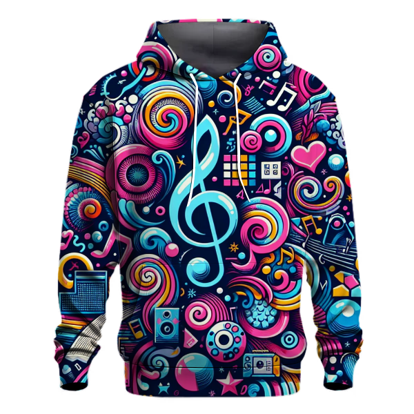 Funky Colorful Music Notes Hoodie