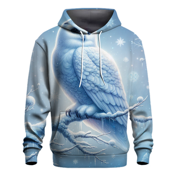 Snowy Owl Watching the Snowflakes Hoodie