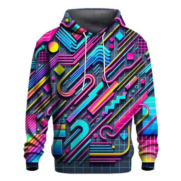 Dynamic 80s Grid Hoodie
