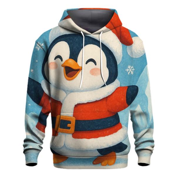 Cute Penguin in a Santa Hat Hoodie