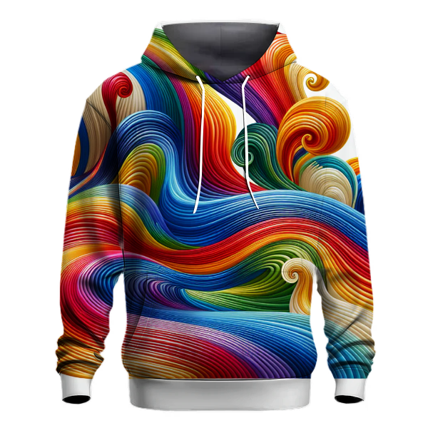 Vibrant Rainbow Wave Hoodie