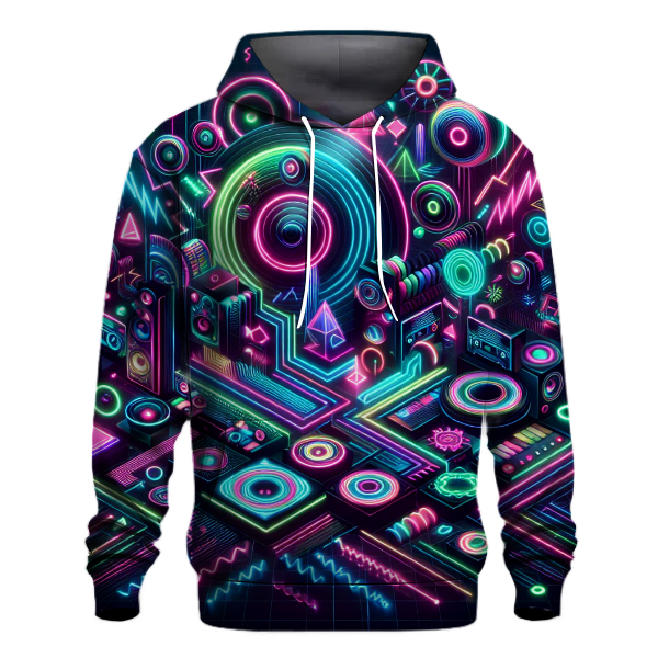 Vintage Neon Shapes Hoodie