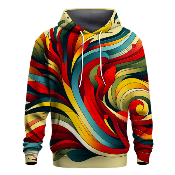 Retro Abstract Blossoms Hoodie