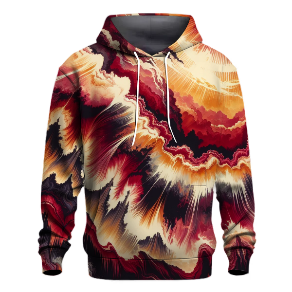 Crimson Cascade Tie-dye Hoodie