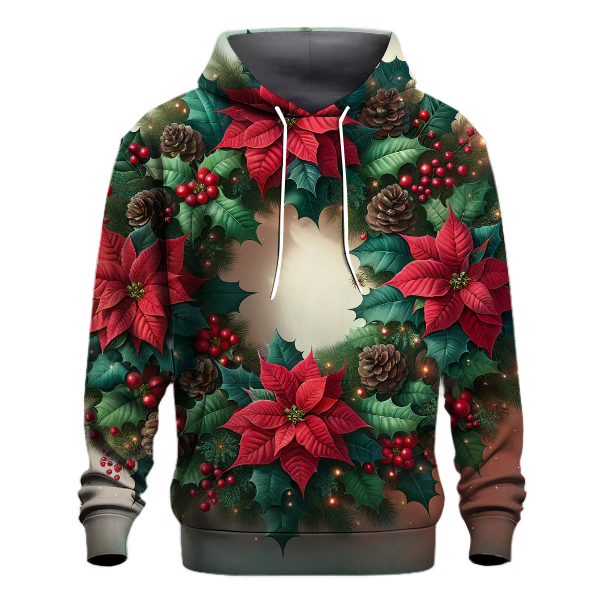 Festive Floral Wreath Hoodie