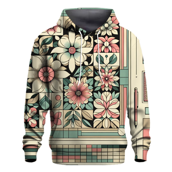Charming Geometric Floral Hoodie
