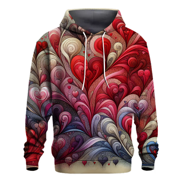 Colorful Hearts and Swirls Hoodie