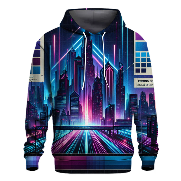 Abstract Neon Cityscape Hoodie