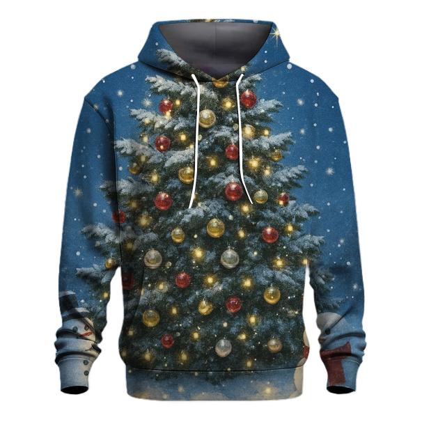 Festive Christmas Tree in Snow Hoodie
