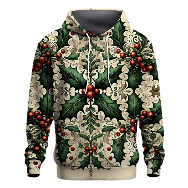 Festive Holly Jolly Pattern Hoodie