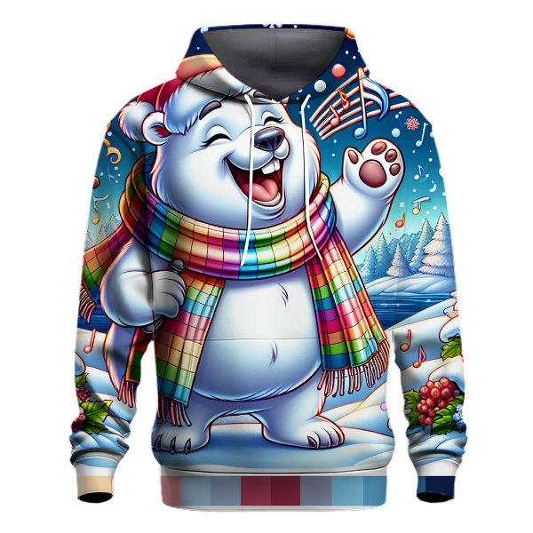 Singing Christmas Carols Polar Bear Hoodie