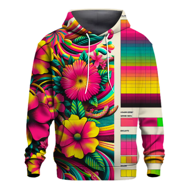 Neon Floral Dreamscape Hoodie