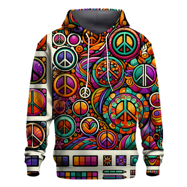 Funky Patterned Peace Hoodie