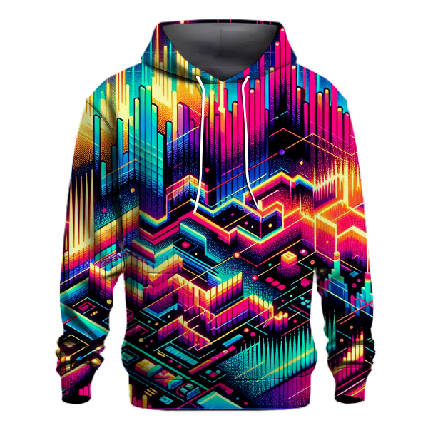 Neon Pixel Wave Hoodie