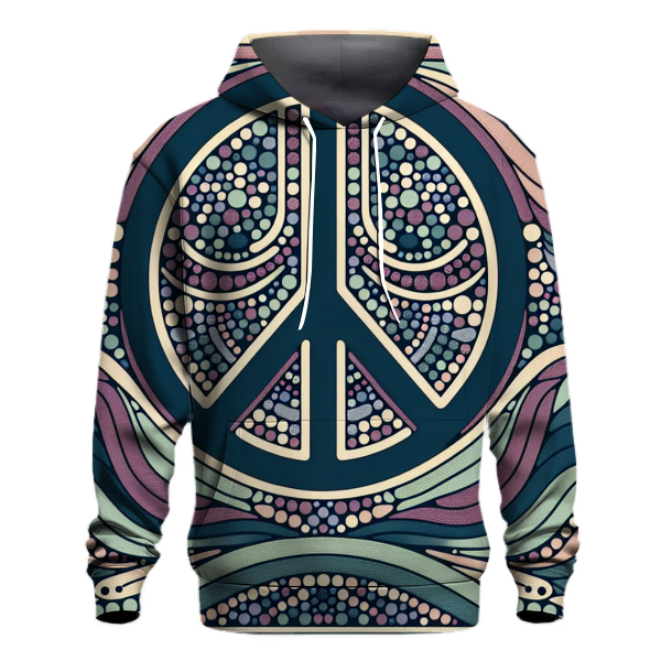 Peace Sign Patterned Delight Hoodie