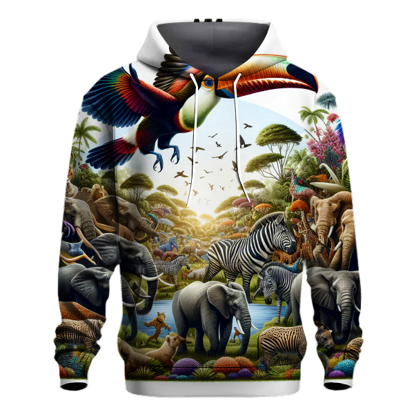 Colorful Wildlife Adventure Hoodie