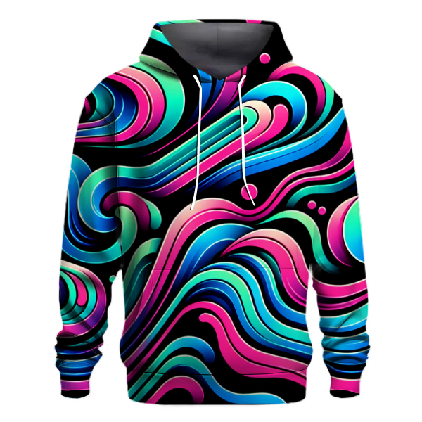 Neon Wave Abstract Hoodie