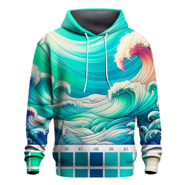 Turquoise Wave Flow Hoodie