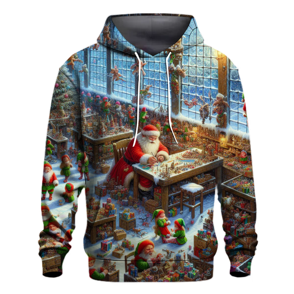 Santa's North Pole Workshop Scene Hoodie