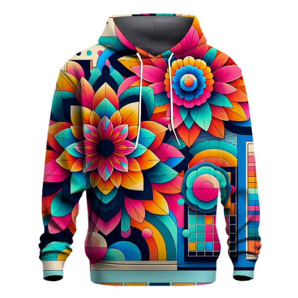 Funky Geometric Flower Hoodie