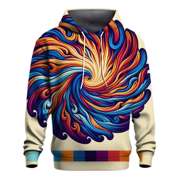 Classic 70s Tie-Dye Waves Hoodie