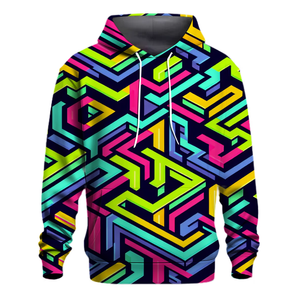 Neon Grid Illusion Hoodie