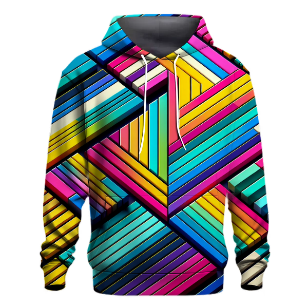 Vibrant 80s Stripes Hoodie
