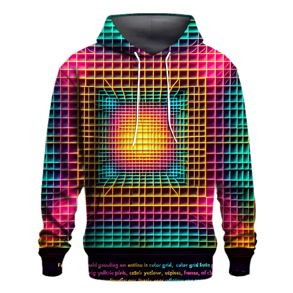 Neon Grid Delight Hoodie