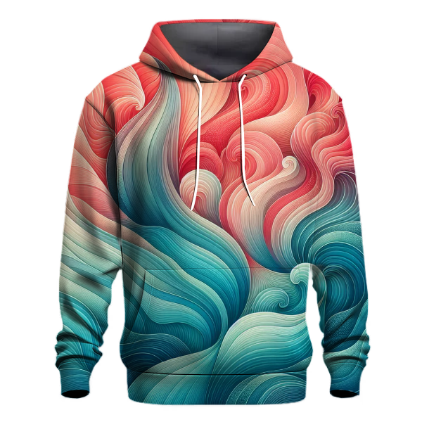 Fiery Coral Reef Gradient Hoodie