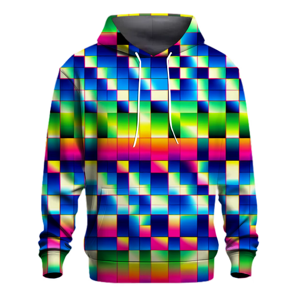 Retro Groove Checkerboard Design Hoodie