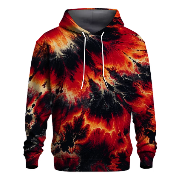Crimson Lava Flow Tie-Dye Hoodie