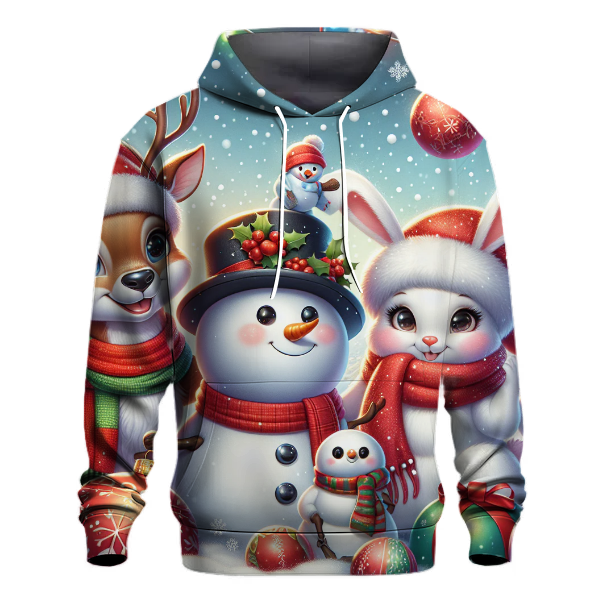 Cute Holiday Animal Friends Hoodie