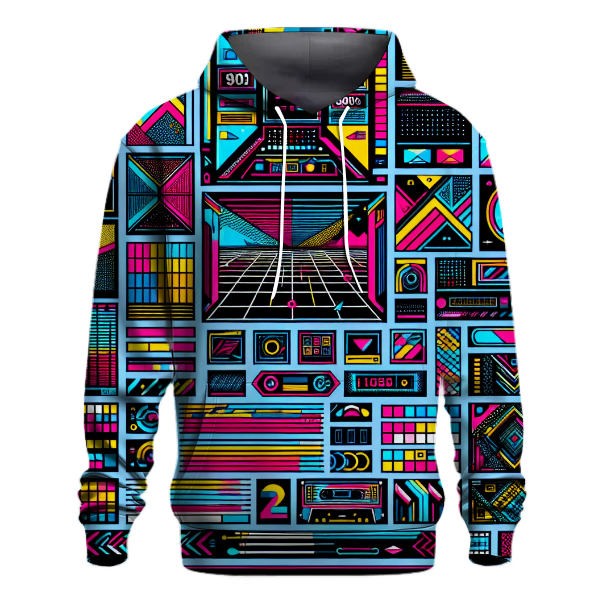 Retro Futuristic Patterns Hoodie