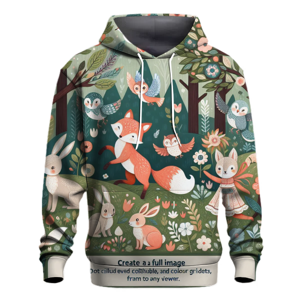 Dreamy Woodland Creatures Hoodie