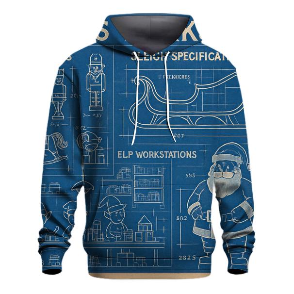 Santas Workshop Blueprints Hoodie