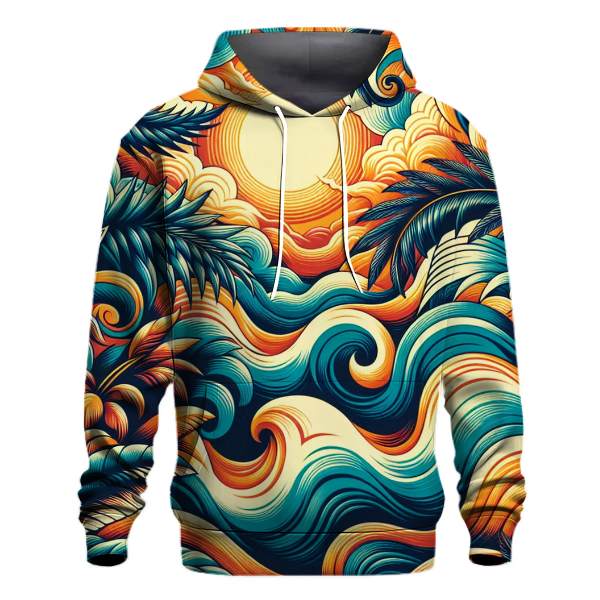 Sunset Palm Leaves Hoodie