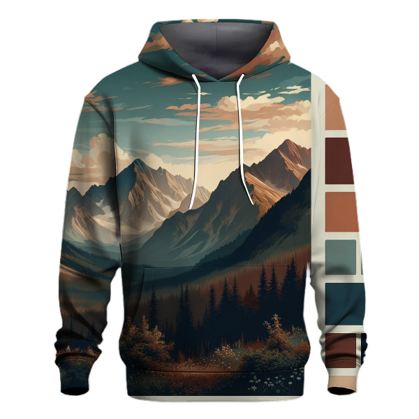 Earthy Tones Mountain Scene Hoodie