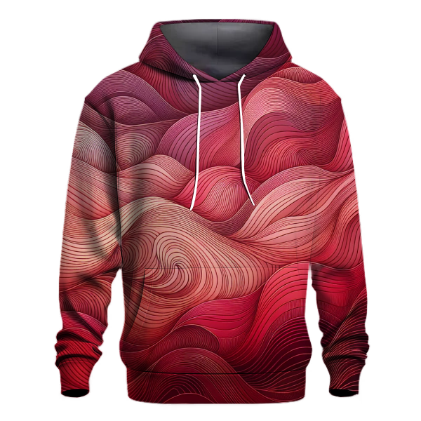 Crimson Wave Cascade Hoodie