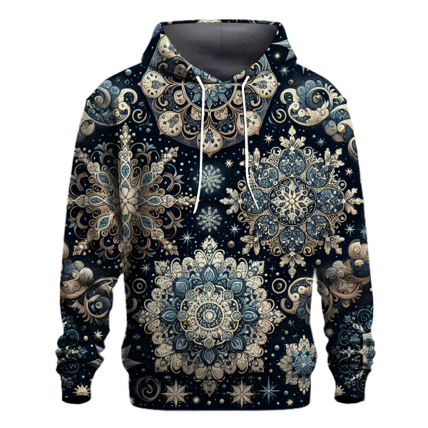 Festive Snowflakes and Stars Hoodie