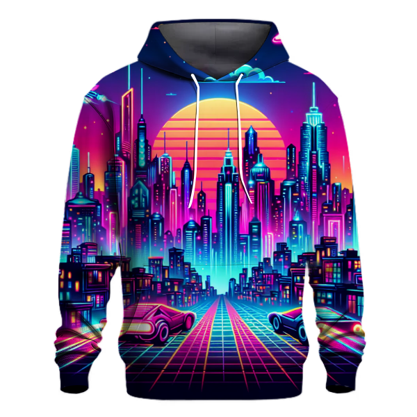 Neon Fantasy Cityscape Hoodie