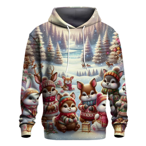 Snowy Woodland Friends Hoodie