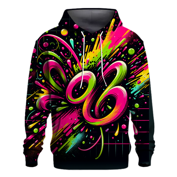 Electric 80s Neon Splatter Hoodie