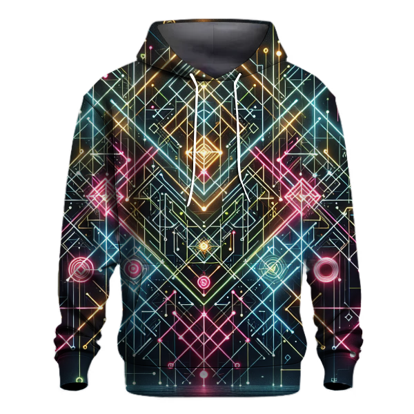 Charming Retro Neon Lines Hoodie