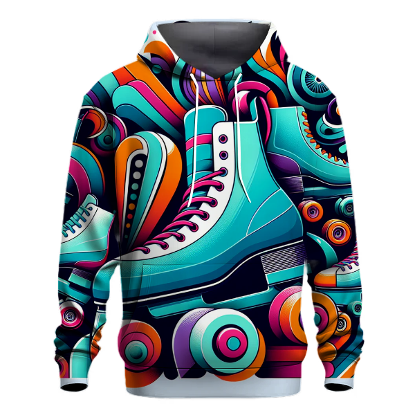 Retro Roller Skates Pattern Hoodie